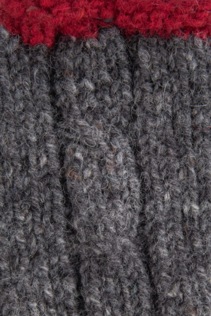 The Donegal Wool Mittens-Charcoal-Grey Detail