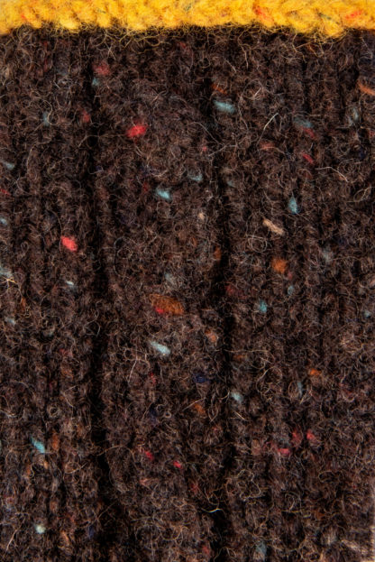 The Donegal Wool Mittens-Nut-Brown Detail