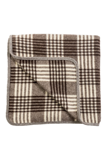 Spanish Wool Blanket Brown Check