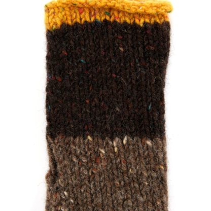 The Donegal Wool Mittens Nut Brown Detail