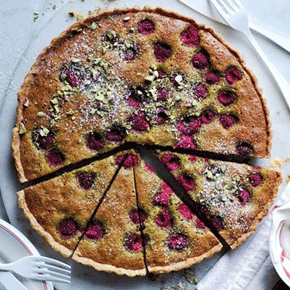 Raspberry and Pistachio Tart