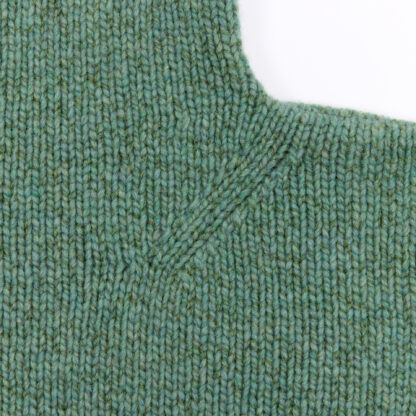 Womens Sage Green Merino Wool Funnel Neck Jumper Detail 1