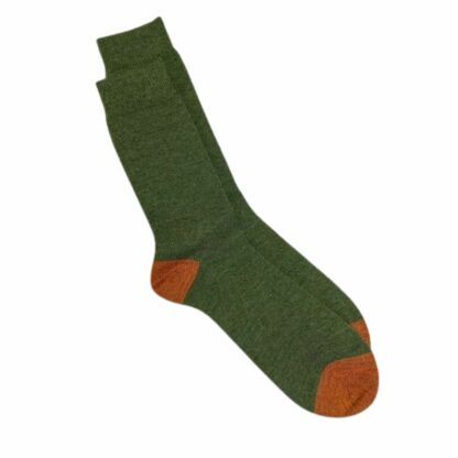 The Somerset Alpaca Socks Green Dark Gold 1