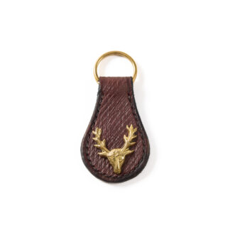 Leather Stags Head Key Ring