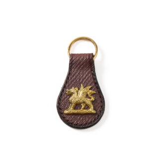 Leather Welsh Dragon Key Ring