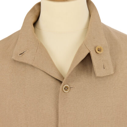 The Fournier Mens Mushroom Linen Jacket Detail of Collar 2