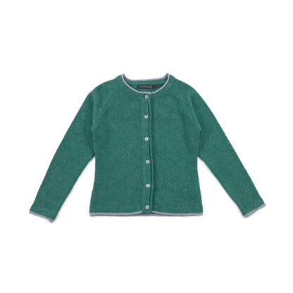 The Killiney Womens Sea Green Wool and Cashmere Cardigan Flat Image