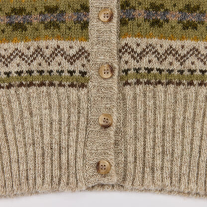 The Oxford Womens Shetland Wool Fair Isle Cardigan Detail 2