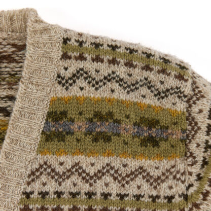 The Oxford Womens Shetland Wool Fair Isle Cardigan Detail 3