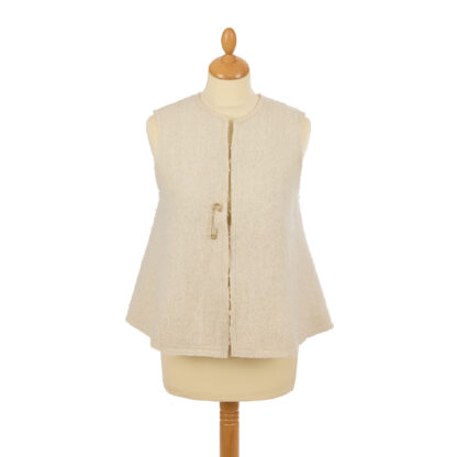 Womens Ivory Felted Wool Waistcoat