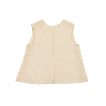 Womens Ivory Felted Wool Waistcoat Back