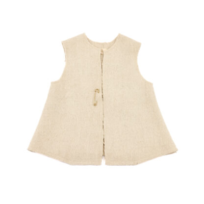 Womens Ivory Felted Wool Waistcoat Main Image