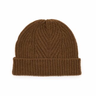 The Bracken Herringbone Rib Cashmere and Wool Beanie Hat