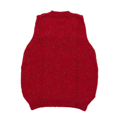 Womens Robin Red Donegal Wool V Neck Slipover Back