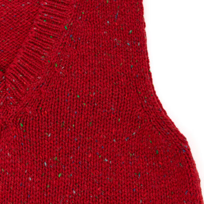 Womens Robin Red Donegal Wool V Neck Slipover Detail 2