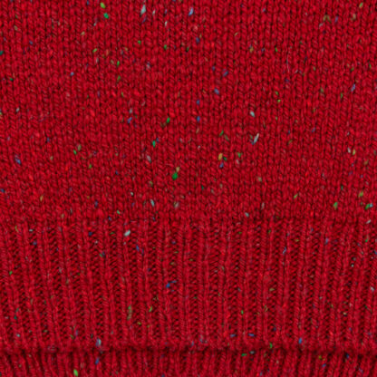 Womens Robin Red Donegal Wool V Neck Slipover Detail