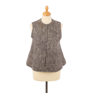 Womens Brown Felted Wool Waistcoat