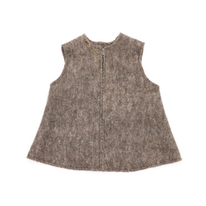 Womens Brown Felted Wool Waistcoat Flat