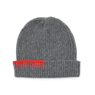 The Blanket Stitch Grey Wool and Cashmere Beanie Hat