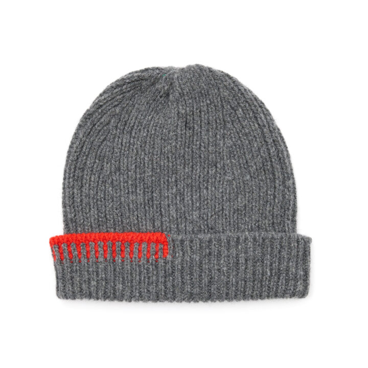 The Blanket Stitch Grey Wool and Cashmere Beanie Hat